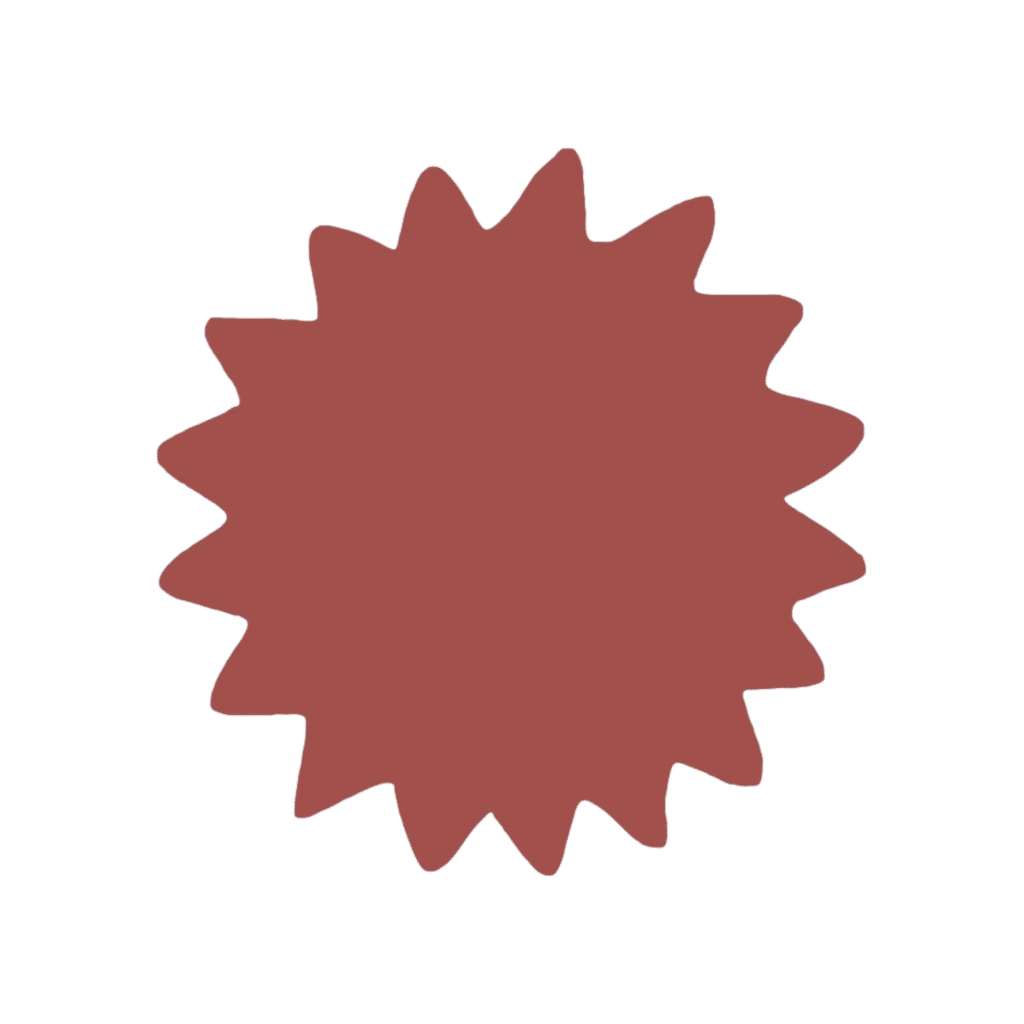 Forme Étoilée Rouge Terre Cuite - Sticker Illustration Forme étoilée terracotta aux bords irréguliers et style dessiné main.